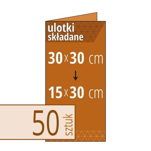 Ulotki składane brązowe EKO KRAFT - 30x30 cm do 15x30 cm - w atrakcyjnej niskiej cenie, możliwy druk kolorem białym