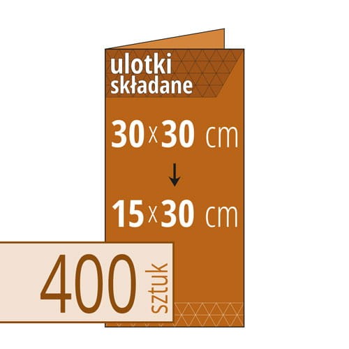 Ulotki składane brązowe EKO KRAFT - 30x30 cm do 15x30 cm - w atrakcyjnej niskiej cenie, możliwy druk kolorem białym