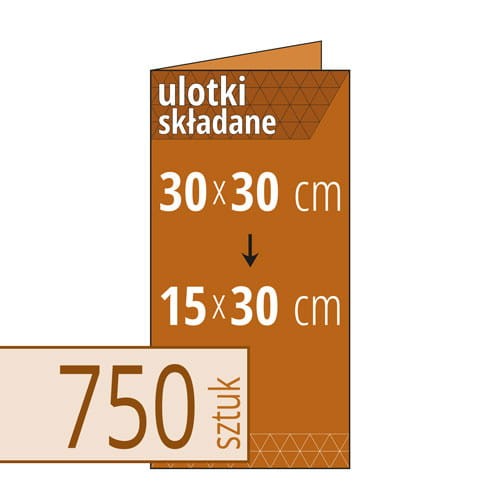 Ulotki składane brązowe EKO KRAFT - 30x30 cm do 15x30 cm - w atrakcyjnej niskiej cenie, możliwy druk kolorem białym