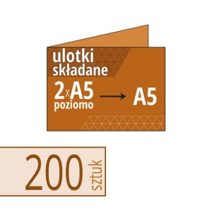 Ulotki składane brązowe EKO Kraftliner - 2xA5 poziomo do A5 - 200 szt.