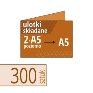 Ulotki składane brązowe EKO Kraftliner - 2xA5 poziomo do A5 - 300 szt.