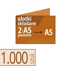 Ulotki składane brązowe EKO Kraftliner - 2xA5 poziomo do A5 - 1.000 szt.