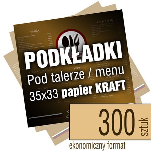 Podkładki ekologiczne KRAFT pod talerze 33x35 cm - 300 szt.