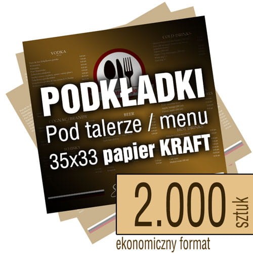 Podkładki ekologiczne KRAFT pod talerze 33x35 cm - 2.000 szt.