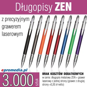 Długopisy ZEN z grawerem - pakiet 3.000 szt.
