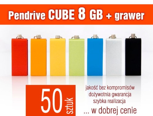 Pendrive CUBE 8 GB z grawerem - komplet 50 szt.