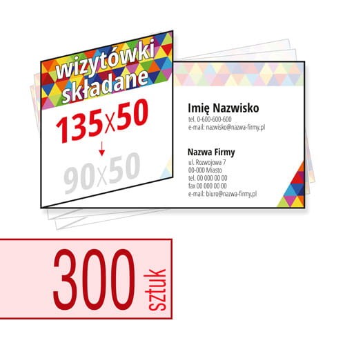 Wizytówki składane 135x50 do 90x50 mm - w atrakcyjnej niskiej cenie