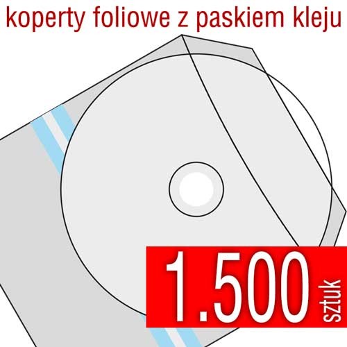koperta foliowa do płyt CD, DVD, Blu-Ray z paskiem samoprzylepnym (gruba folia)