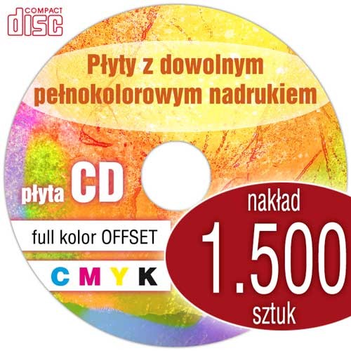 Płyty CD z pełnokolorowym nadrukiem offsetowym - 1.500 szt.