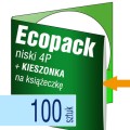 Ecopacki niskie 4P z kieszonką na książeczkę, jednołamowe, 1 płyta - druk pełnokolorowy - 100 szt.