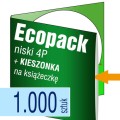 Ecopacki niskie 4P z kieszonką na książeczkę, jednołamowe, 1 płyta - druk pełnokolorowy - 1.000 szt.