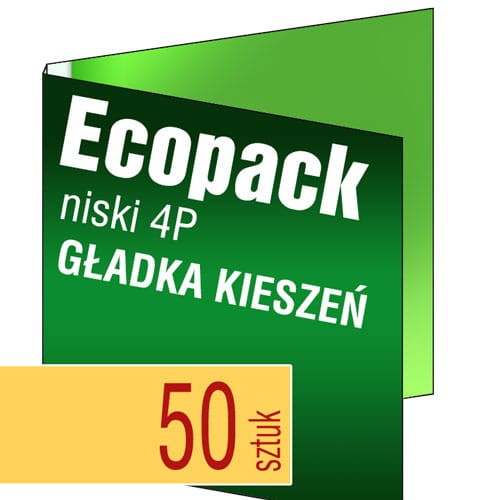 Ecopacki niskie 4P - GŁADKA KIESZEŃ, jednołamowe, 1 płyta - druk pełnokolorowy - 50 szt.
