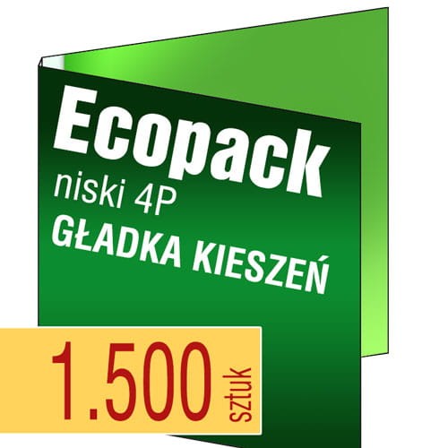 Ecopacki niskie 4P - GŁADKA KIESZEŃ, jednołamowe, 1 płyta - druk pełnokolorowy - 1.500 szt.