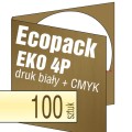 Ecopacki 4P EKO - brązowy karton Kraftliner, druk kolorem białym, druk full kolor - nacięcie na płytę lub na kartę - 100 szt.