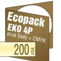 Ecopacki 4P EKO - brązowy karton Kraftliner, druk kolorem białym, druk full kolor - nacięcie na płytę lub na kartę - 200 szt.
