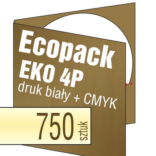Ecopacki 4P EKO - brązowy karton Kraftliner, druk kolorem białym, druk full kolor - nacięcie na płytę lub na kartę - 750 szt.