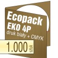 Ecopacki 4P EKO - brązowy karton Kraftliner, druk kolorem białym, druk full kolor - nacięcie na płytę lub na kartę - 1.000 szt.