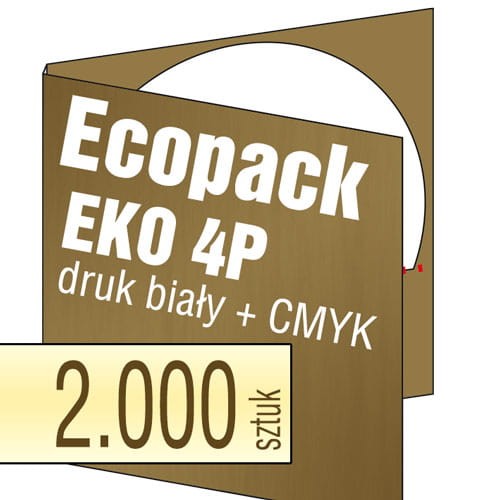 Ecopacki 4P EKO - brązowy karton Kraftliner, druk kolorem białym, druk full kolor - nacięcie na płytę lub na kartę - 2.000 szt.