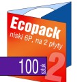 Ecopacki niskie 6P - dwułamowe, na 2 płyty - druk pełnokolorowy, uszlachetnienie folią w cenie podstawowej - 100 szt.
