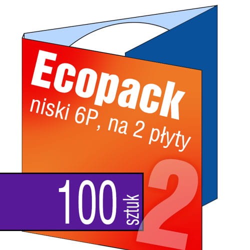 Ecopacki niskie 6P - dwułamowe, na 2 płyty - druk pełnokolorowy, uszlachetnienie folią w cenie podstawowej - 100 szt.
