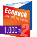 Ecopacki niskie 6P - dwułamowe, na 2 płyty - druk pełnokolorowy, uszlachetnienie folią w cenie podstawowej - 1.000 szt.