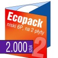 Ecopacki niskie 6P - dwułamowe, na 2 płyty - druk pełnokolorowy, uszlachetnienie folią w cenie podstawowej - 2.000 szt.