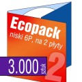 Ecopacki niskie 6P - dwułamowe, na 2 płyty - druk pełnokolorowy, uszlachetnienie folią w cenie podstawowej - 3.000 szt.