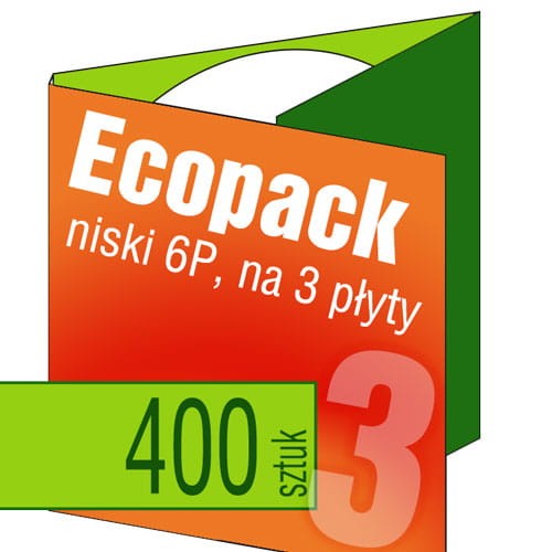 Ecopacki niskie 6P - dwułamowe, na 3 płyty - druk pełnokolorowy, uszlachetnienie folią w cenie podstawowej - 400 szt.