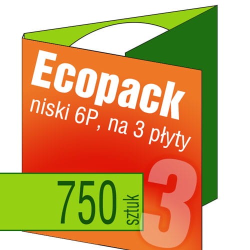 Ecopacki niskie 6P - dwułamowe, na 3 płyty - druk pełnokolorowy, uszlachetnienie folią w cenie podstawowej - 750 szt.