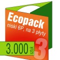 Ecopacki niskie 6P - dwułamowe, na 3 płyty - druk pełnokolorowy, uszlachetnienie folią w cenie podstawowej - 3.000 szt.