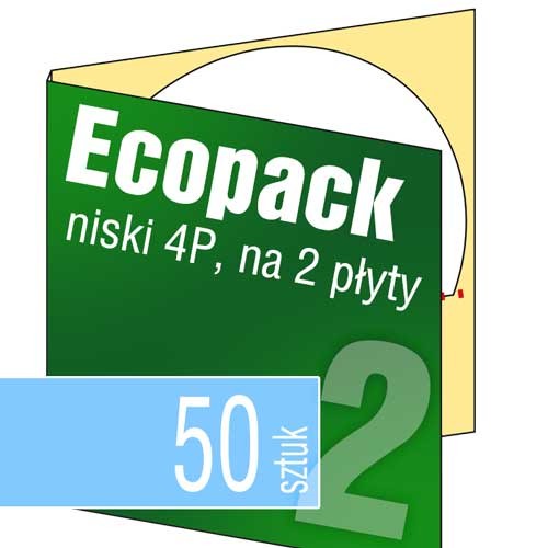 Ecopacki niskie 4P - jednołamowe, 2 płyty - druk pełnokolorowy - 50 szt.