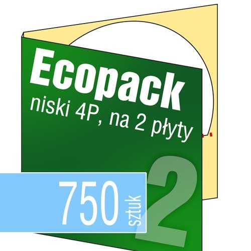 Ecopacki niskie 4P - jednołamowe, 2 płyty - druk pełnokolorowy - 750 szt.