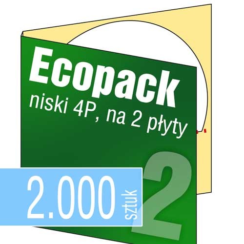 Ecopacki niskie 4P - jednołamowe, 2 płyty - druk pełnokolorowy - 2.000 szt.