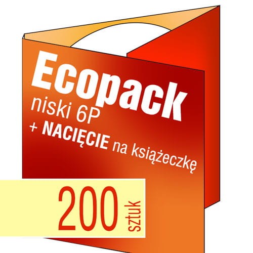 Ecopacki 6P - dwułamowe, 1 płyta, nacięcie na książeczkę - druk pełnokolorowy - 200 szt.