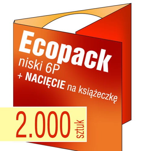 Ecopacki 6P - dwułamowe, 1 płyta, nacięcie na książeczkę - druk pełnokolorowy - 2.000 szt.