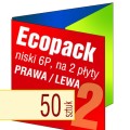Ecopacki niskie 6P - dwułamowe, na 2 płyty na bocznych panelach (prawa/lewa) - druk pełnokolorowy, uszlachetnienie folią w cenie podstawowej - 50 szt.