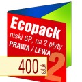 Ecopacki niskie 6P - dwułamowe, na 2 płyty na bocznych panelach (prawa/lewa) - druk pełnokolorowy, uszlachetnienie folią w cenie podstawowej - 400 szt.