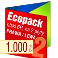Ecopacki niskie 6P - dwułamowe, na 2 płyty na bocznych panelach (prawa/lewa) - druk pełnokolorowy, uszlachetnienie folią w cenie podstawowej - 1.000 szt.