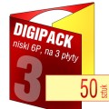 Digipacki 6P - dwułamowe, na 3 płyty - druk pełnokolorowy, uszlachetnienie folią w cenie podstawowej - 50 szt.
