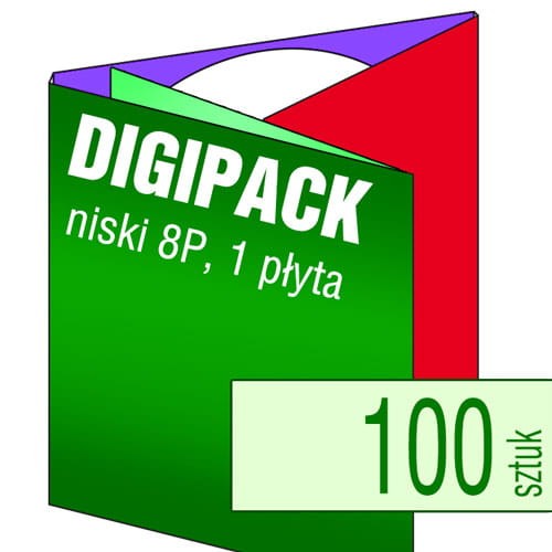 Digipacki 8P - trzyłamowe, na 1 płytę - druk pełnokolorowy, uszlachetnienie folią w cenie podstawowej - 100 szt.