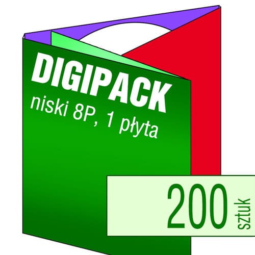 Digipacki 8P - trzyłamowe, na 1 płytę - druk pełnokolorowy, uszlachetnienie folią w cenie podstawowej - 200 szt.
