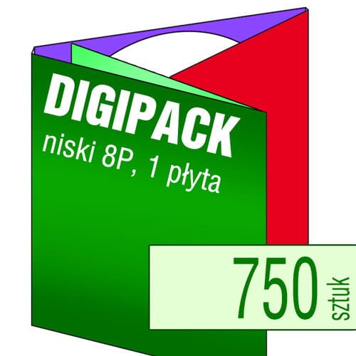 Digipacki 8P - trzyłamowe, na 1 płytę - druk pełnokolorowy, uszlachetnienie folią w cenie podstawowej - 750 szt.
