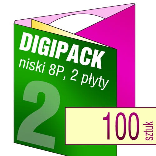 Digipacki 8P - trzyłamowe, na 2 płyty - druk pełnokolorowy, uszlachetnienie folią w cenie podstawowej - 100 szt.