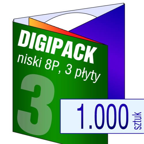 Digipacki 8P - trzyłamowe, na 3 płyty - druk pełnokolorowy, uszlachetnienie folią w cenie podstawowej - 1.000 szt.