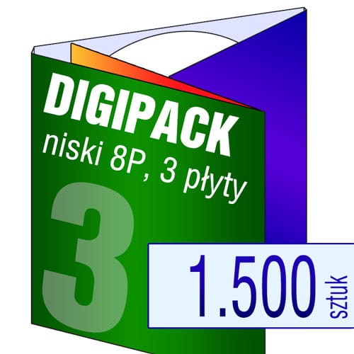 Digipacki 8P - trzyłamowe, na 3 płyty - druk pełnokolorowy, uszlachetnienie folią w cenie podstawowej - 1.500 szt.
