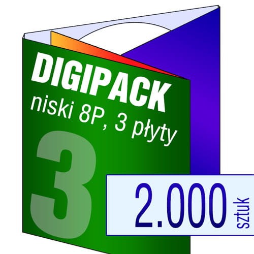 Digipacki 8P - trzyłamowe, na 3 płyty - druk pełnokolorowy, uszlachetnienie folią w cenie podstawowej - 2.000 szt.