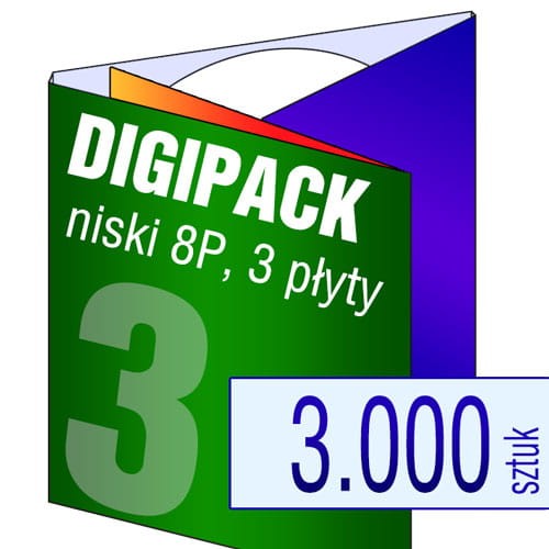 Digipacki 8P - trzyłamowe, na 3 płyty - druk pełnokolorowy, uszlachetnienie folią w cenie podstawowej - 3.000 szt.