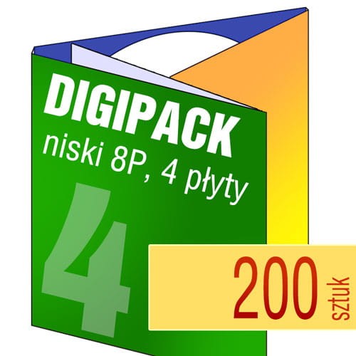 Digipacki 8P - trzyłamowe, na 4 płyty - druk pełnokolorowy, uszlachetnienie folią w cenie podstawowej - 200 szt.