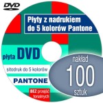 Płyty DVD + sitodruk (3-5 kol. Pantone) - pakiet 100 szt.
