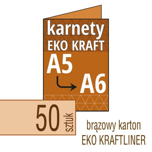 Zaproszenia, karnety EKO KRAFTLINER - A5 do A6 - także możliwość druku w kolorze białym - pakiet 50 szt.